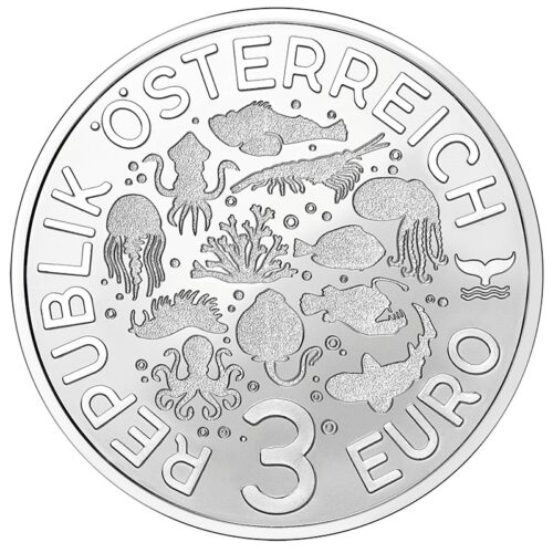 Euromunten / Oostenrijk / 2025 / 3 Euro / Unc / Serie 3 / Lichtgevende Inktvis - Afbeelding 2