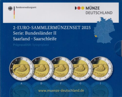 Euromunten / Duitsland / 2025 / Saarland – Saarschleife / JGFDA / 2 Euro / Proof / Aankondiging