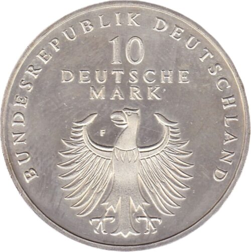Worldcoins / Km 195 / Germany / 10 Mark / 1998 G / Proof / 50 Jaar Mark / Zilver 0.925 / In Munthouder - Afbeelding 2