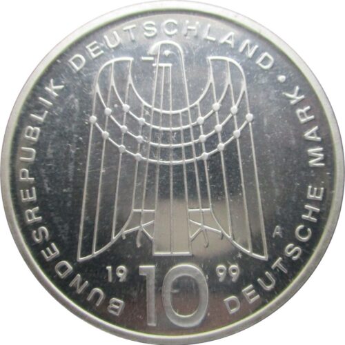 Worldcoins / Km 198 / Germany / 10 Mark / 1999 A / Proof / SOS Kinderdorpen / Zilver 0.925 / In Munthouder - Afbeelding 2