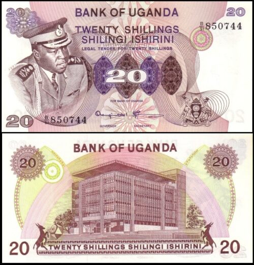 bankbiljetten / 007c / Uganda / Oeganda / 20 Schillings / 1973 / Unc
