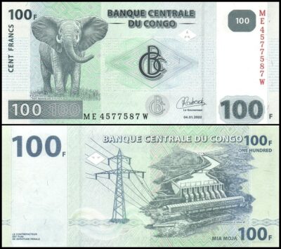 bankbiljetten / 098WB / Congo Democratic Republic / Congo Dem. Republiek / 100 Francs / 2022 / Unc