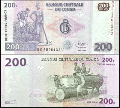 bankbiljetten / 099WB / Congo Democratic Republic / Congo Dem. Republiek / 200 Francs / 2022 / Unc