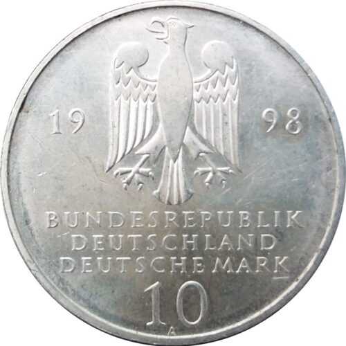 Worldcoins / Km 194 / Germany / 10 Mark / 1998 G / Proof / Franckesche Stifungen / Zilver 0.925 / In Munthouder - Afbeelding 2
