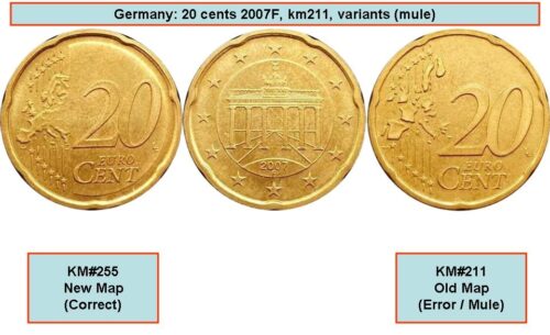 Euromunten / Duitsland / 2007 F / 20 Cent / Pr- / Oude Kaart - Afbeelding 2