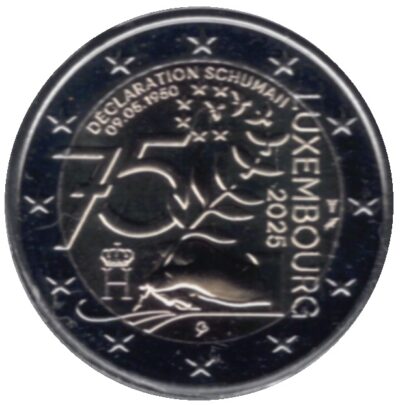 Euromunten / Luxemburg / 2025 / 2 Euro / Unc / 75e Verjaardag Van De Schuman-Verklaring / MMT Raaf