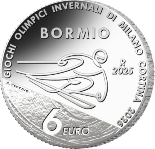 Euromunten / Italie / 2025 / 6 Euro / Proof / Olympische Spelen 2026 Milaan Cortina / Alpine Ski Bormio