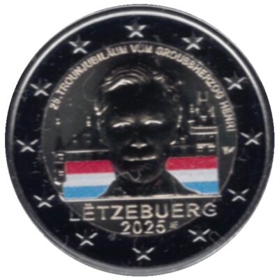 Euromunten / Luxemburg / 2025 / 2 Euro / Unc / Troonsbestijging Van Groothertog Henri / Kleur / MMT Raaf
