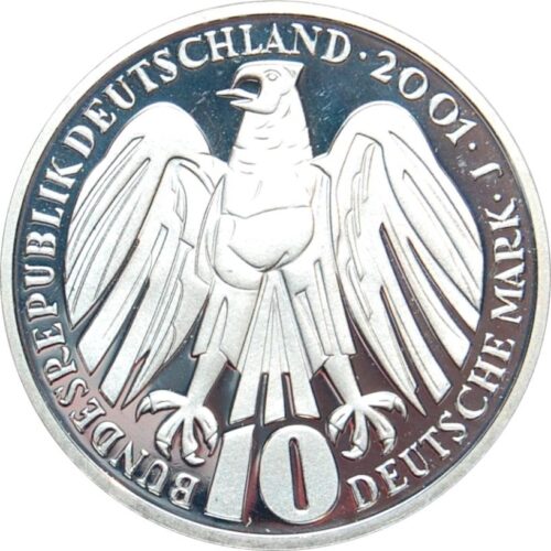 Worldcoins / Km 206 / Germany / 10 Mark / 2001 J / Proof / Bundesverfassungsgericht / Zilver 0.925 / In Munthouder - Afbeelding 2