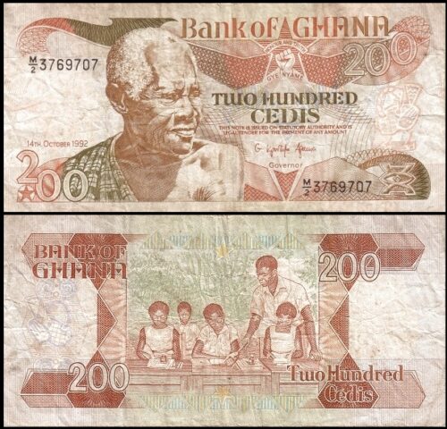 bankbiljetten / 027b / Ghana / 200 Cedis / 14-10-1992 / Unc