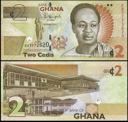 bankbiljetten / 037Ab / Ghana / 2 Cedis / 2013 / Unc