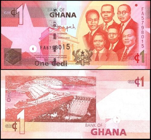 bankbiljetten / 037d / Ghana / 1 Cedi / 2013 / Unc