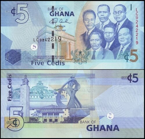bankbiljetten / 038a / Ghana / 5 Cedis / 2007 / Unc