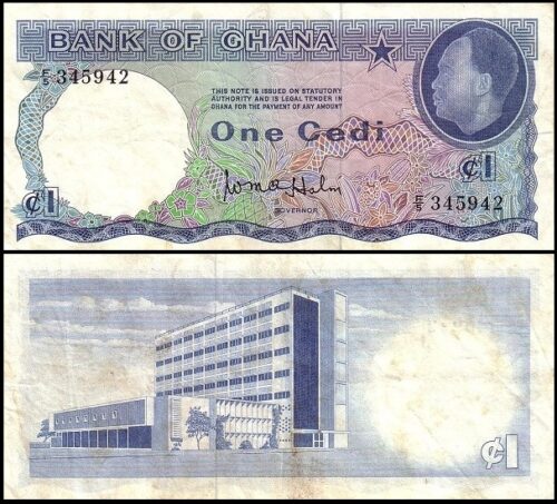 bankbiljetten / 005a / Ghana / 1 Cedi / Nd(1965) / Unc