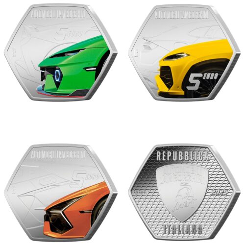 Euromunten / Italie / 2025 / 3 x 5 Euro / Fdc / Lamborghini