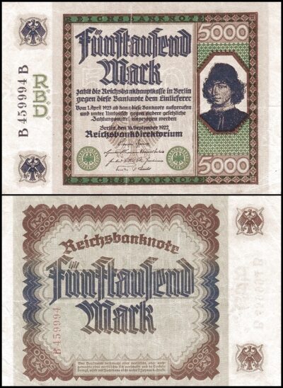 bankbiljetten / 077 / Germany / Duitsland / 5000 Mark / 1922 / Vf