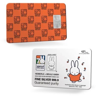 Euromunten / Nederland / 2025 / Coincard / 70 Jaar Nijntje 1 Gram Zilverbaar