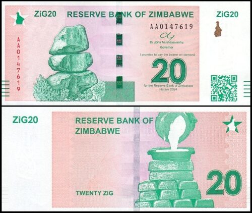 bankbiljetten / 111W / Zimbabwe / 20 ZiG / 2024 / Unc
