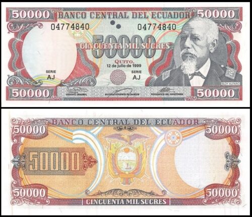 bankbiljetten / 130d / Ecuador / 50.000 Sucres / 12-07-1999 / Unc