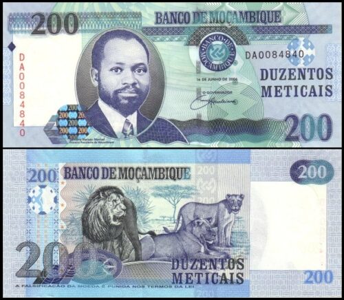 bankbiljetten / 146a / Mozambique / 200 Meticais / 2006 / Unc