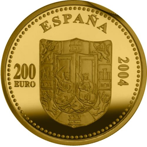 Euromunten / Spain / Spanje / 2004 / 200 Euro / Proof / Gold / 0.999 / Isabella I Of Castile / In Munthouder - Afbeelding 2