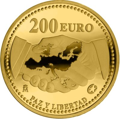 Euromunten / Spain / Spanje / 2005 / 200 Euro / Proof / Gold / 0.999 / Vrede En Vrijheid / In Munthouder