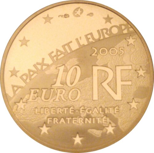 Euromunten / France / Frankrijk / 2005 / 10 Euro / Proof / Gold / 0.920 / 60 Jaar Vrede / In Munthouder - Afbeelding 2