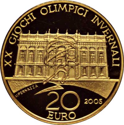 Euromunten / Italia / Italie / 2005 / 20 Euro / Proof / Gold 0.900 / Winterspelen In Turijn / Palazzo Madama