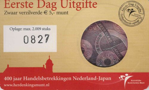 Euromunten / Nederland / 2009 / 5 Euro / Coincard / Japan / Eerste Dag / Beschadigd / What You See Is What You Get - Afbeelding 2