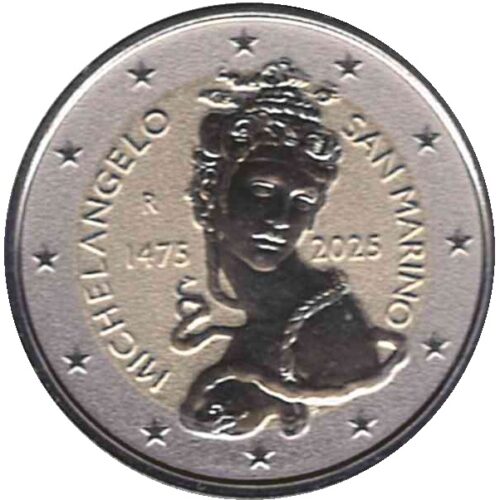 Euromunten / San Marino / 2025 / 2 Euro / Reverse Proof / Geboorte Van Michelangelo - Afbeelding 3