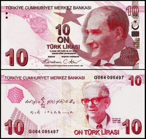 bankbiljetten / 223g / Turkey / Turkije / 10 Lira / 2009 / Unc