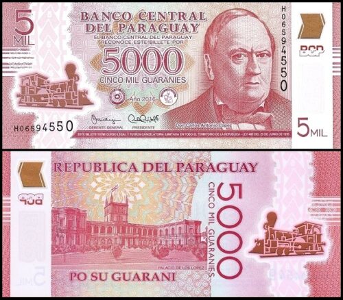 bankbiljetten / 234b / Paraguay / 5000 Guaranies / 2016 / Unc / Polymar