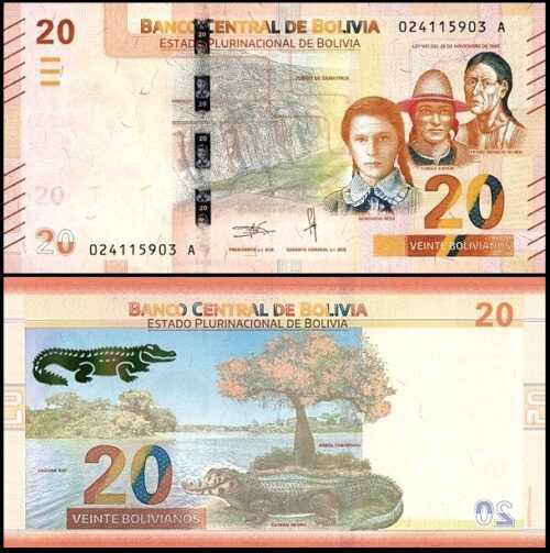 bankbiljetten / 249(1) / Bolivia / 20 Bolivianos / 1986 / Unc