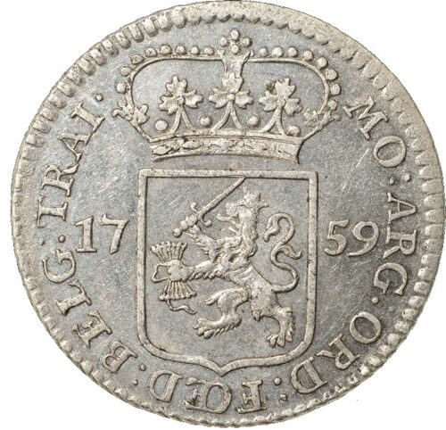 Nederland / Utrecht / 1759 / Muntmeester Penning - 5 Stuivers / Zf