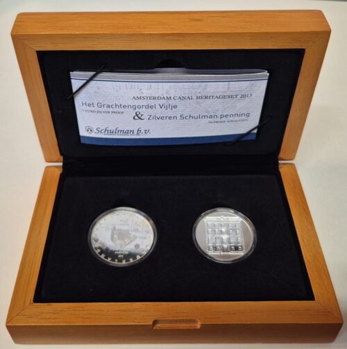 Euromunten / Nederland / 2012 / 5 Euro + Penning / Proof / Grachtengordel / Amsterdam Canal Heritageset 2015 Schulman