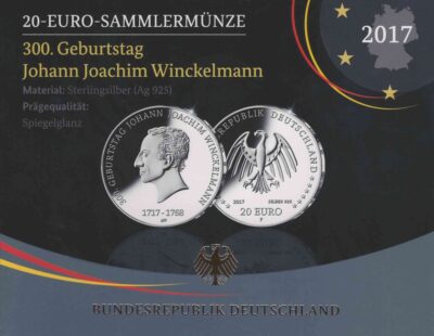 Euromunten / Duitsland / 2017 F / 20 Euro / Proof / Zilver 0.925 / Johann Joachim Winckelmann