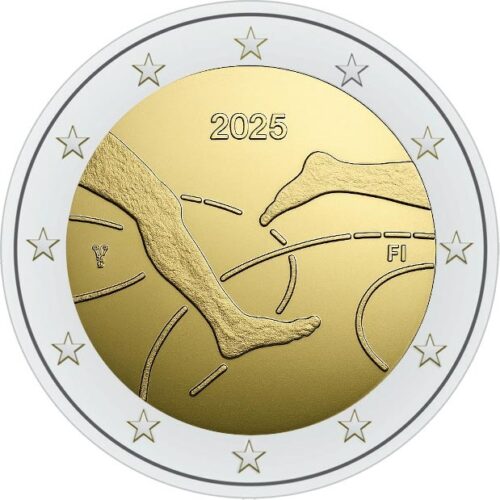 Euromunten / Finland / 2025 / 2 Euro / Unc / 100 Jaar Atletiek / Aankondiging