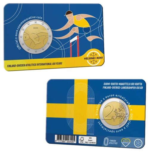 Euromunten / Finland / 2025 / 2 Euro / Coincard / 100 Jaar Atletiek - Engels