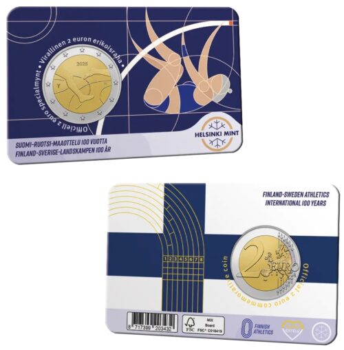 Euromunten / Finland / 2025 / 2 Euro / Coincard / 100 Jaar Atletiek - Fins