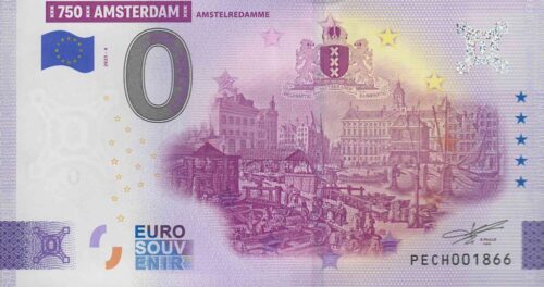 0 Euro Biljet / Netherlands / 750 Jaar Amsterdam / Amstelredamme