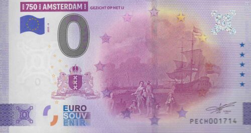 0 Euro Biljet / Netherlands / 750 Jaar Amsterdam / Gezicht Op Het IJ