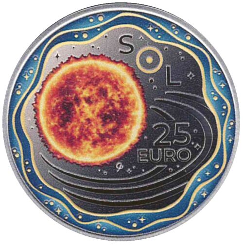 Euromunten / Luxemburg / 2025 / 25 Euro / Proof / Zonnestelsel - De Zon / Inclusief Map
