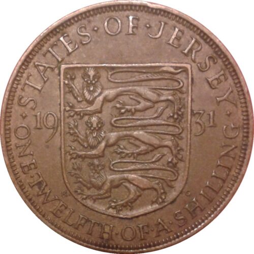Worldcoins / Km 016 / Jersey / 1/12 Shilling / 1935/ Pr