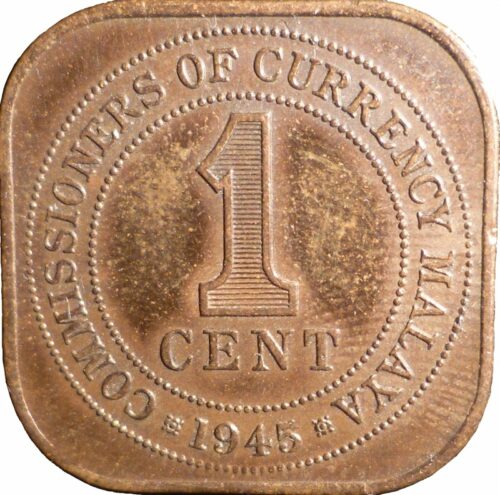Worldcoins / Km 06 / Malaya / 1 Cent / 1943 / Zf - Afbeelding 2