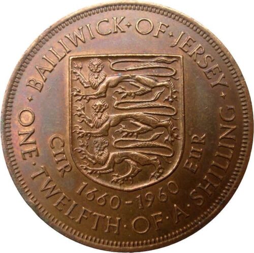 Worldcoins / Km 023 / Jersey / 1/12 Shilling / 1960 / Zf