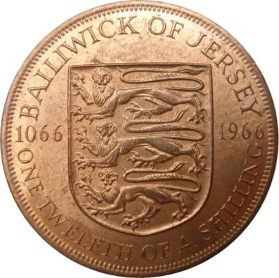 Worldcoins / Km 026 / Jersey / 1/12 Shilling / 1966 / Zf