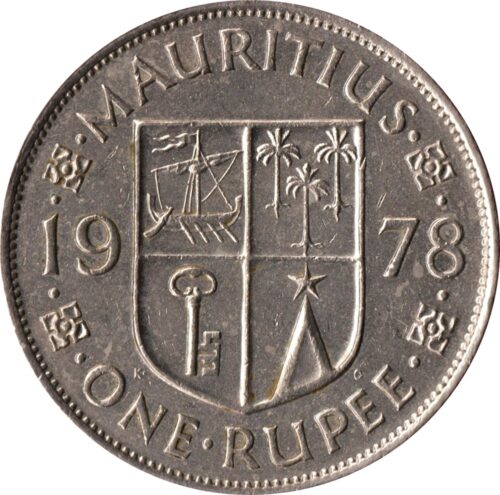 Worldcoins / Km 035.1 / Mauritius / 1971 / 1 Rupee / Zf