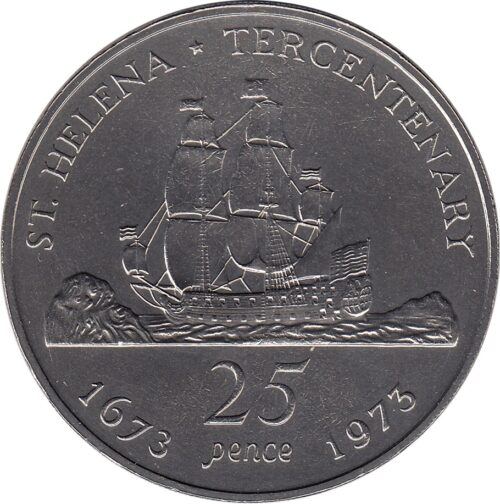 Worldcoins / Km 005 / Saint Helena / Sint Helena / 25 Pence / 1973 / Zf  /
