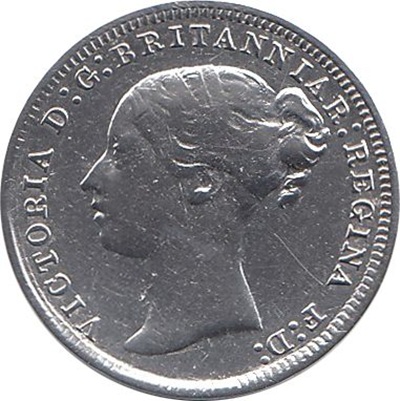 Worldcoins / Km 0730 / Great Britain / 3 Pence / 1873 / Zf / Zilver 0.925