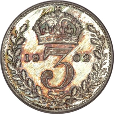 Worldcoins / Km 0797.2 / Great Britain / 3 Pence / 1908 / Zf / Zilver 0.925